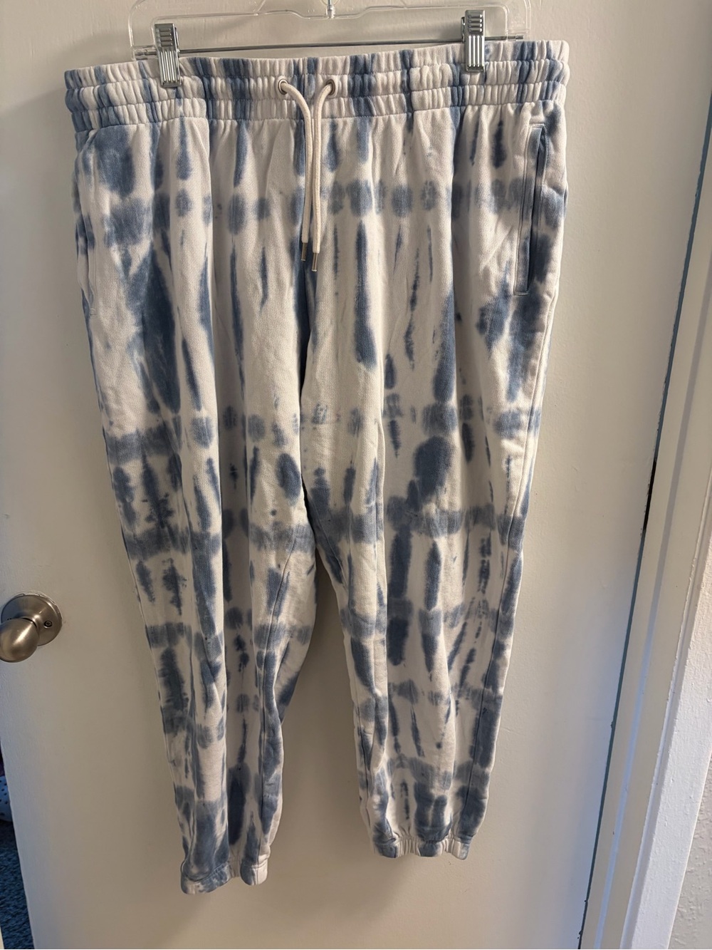 GAP White & Blue Tie-Dye Jogger Sweatpants